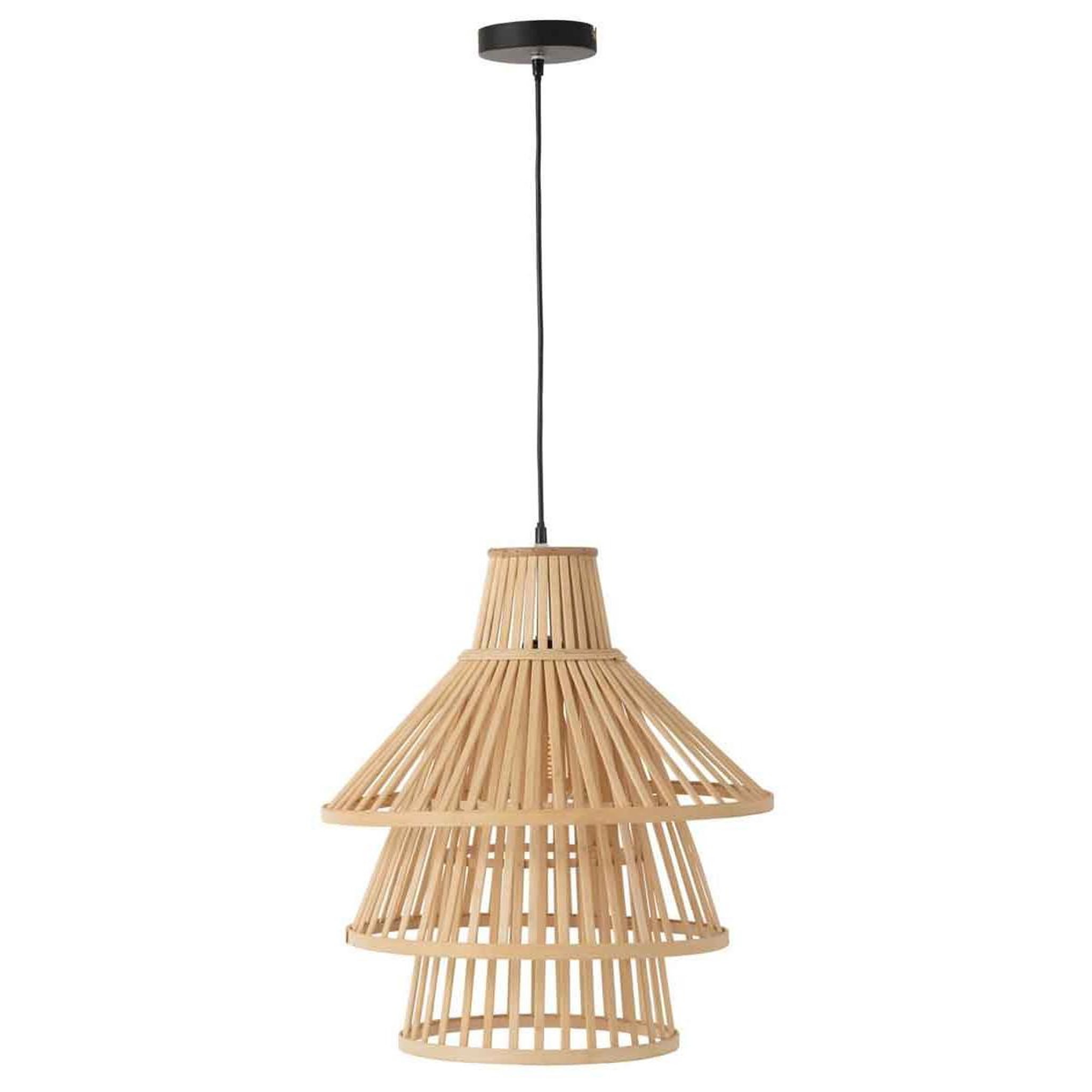 J-LINE Lampe Suspension en Bambou  Midano  42cm Naturel