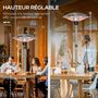 Voir la diapositive 6 : OUTSUNNY Parasol chauffant infrarouge à quartz 3000 W max. - hauteur réglable Ø 58,5 x 160-200H cm - chauffage radiant sur pied - puissance réglable