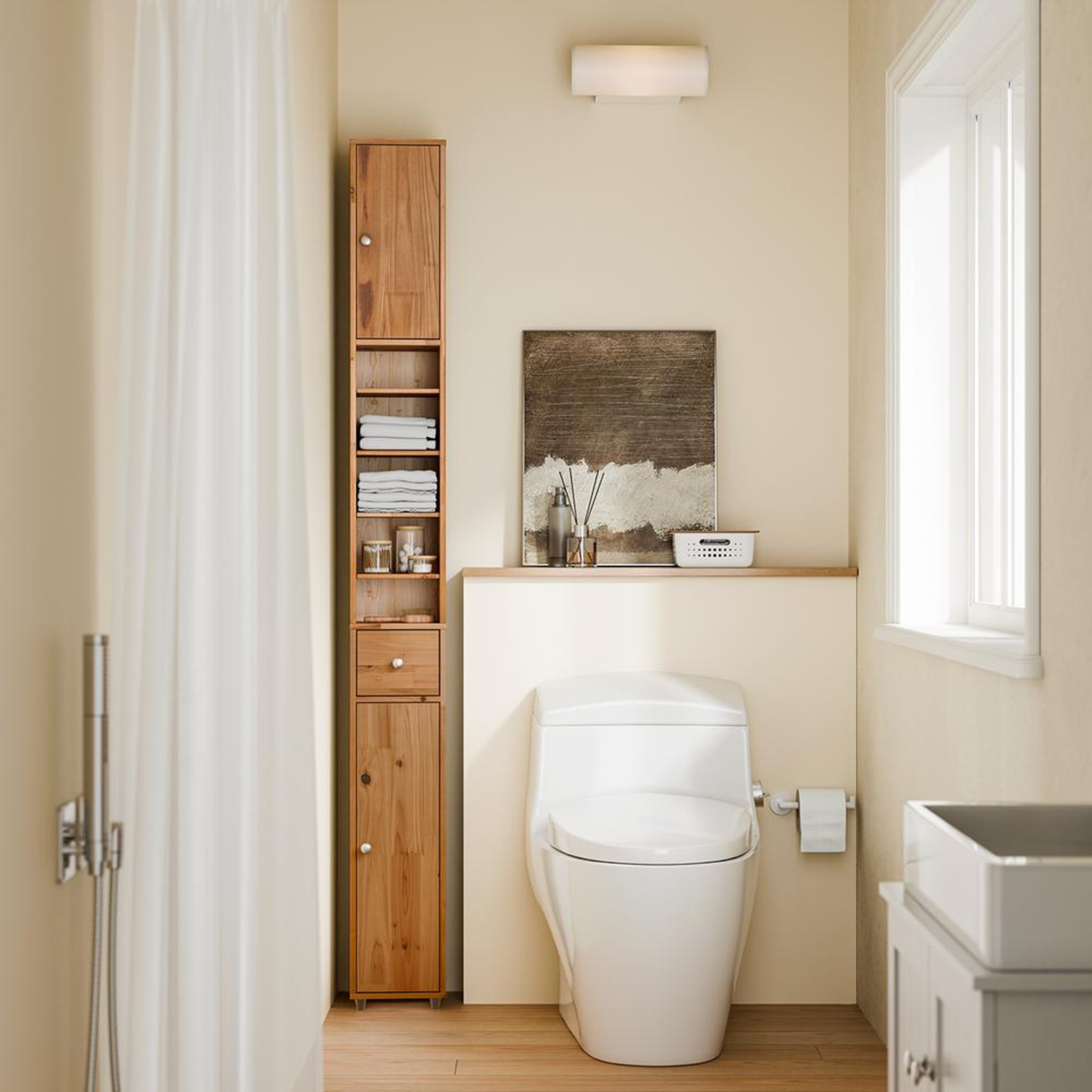 Voir la diapositive 2 : SOBUY SoBuy - Colonne De Salle De Bain à un tiroir - Fonctionnel - BZR34-II