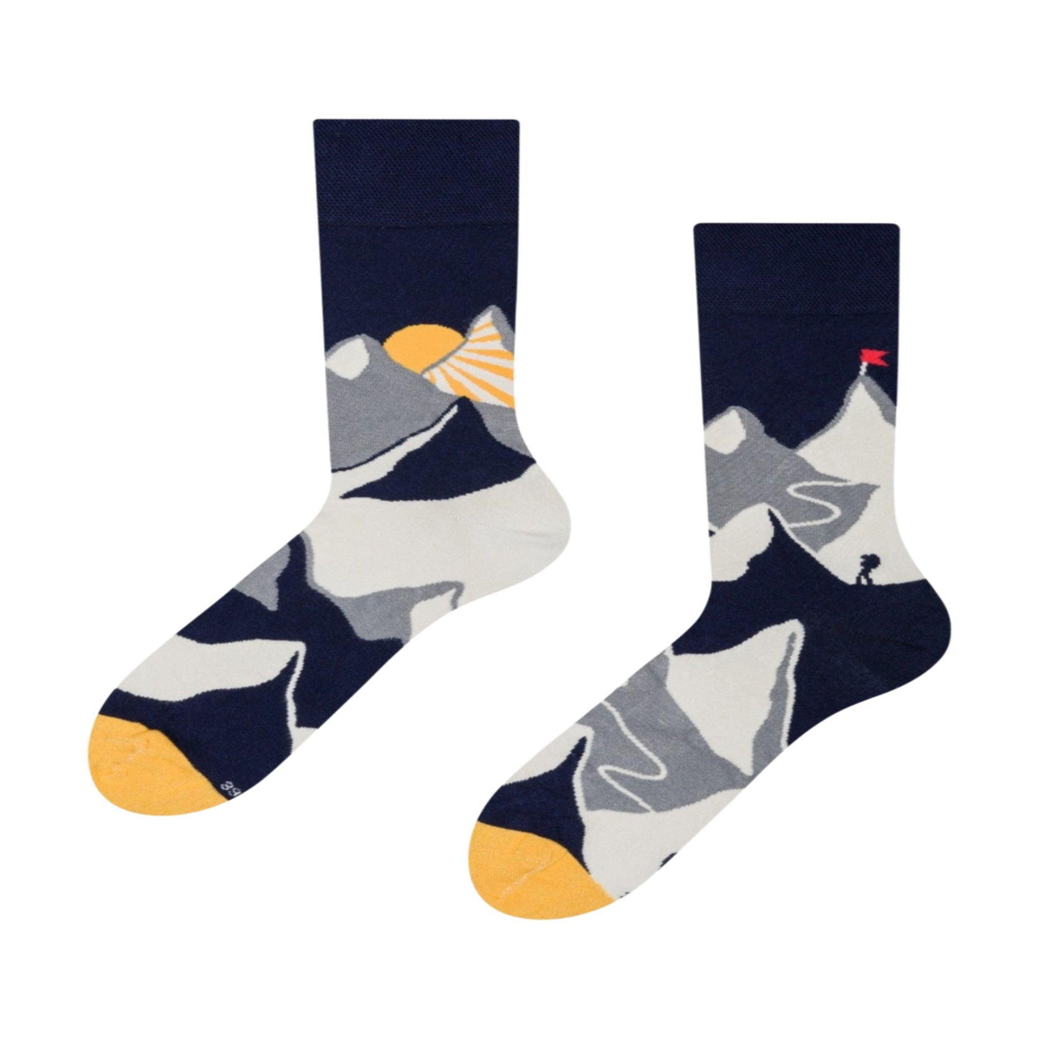 DEDOLES Chaussettes bambou coucher de soleil sur la montagne
