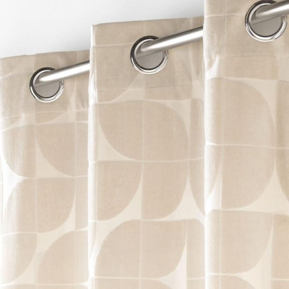 Paris Prix Rideau à Œillets en Velours  Geolia  135x260cm Naturel