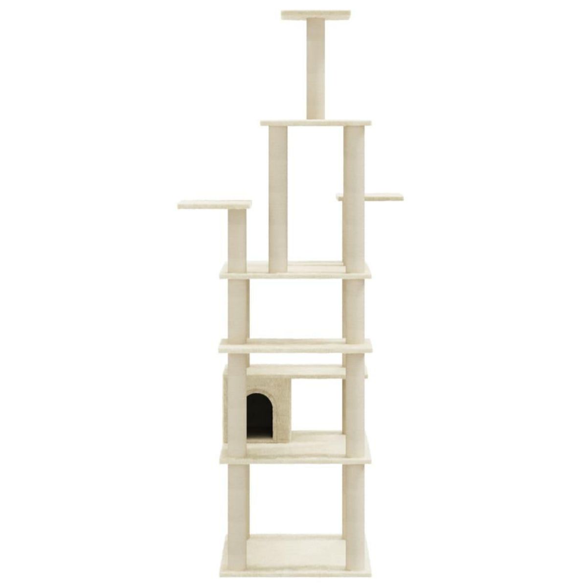 VIDAXL Arbre a chat avec griffoirs en sisal Creme 183 cm