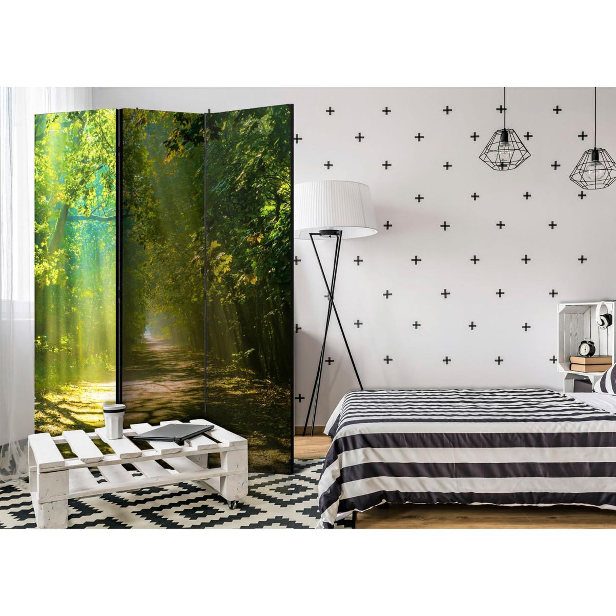 Voir la diapositive 2 : Paris Prix Paravent 3 volets  road in sunlight  135x172cm