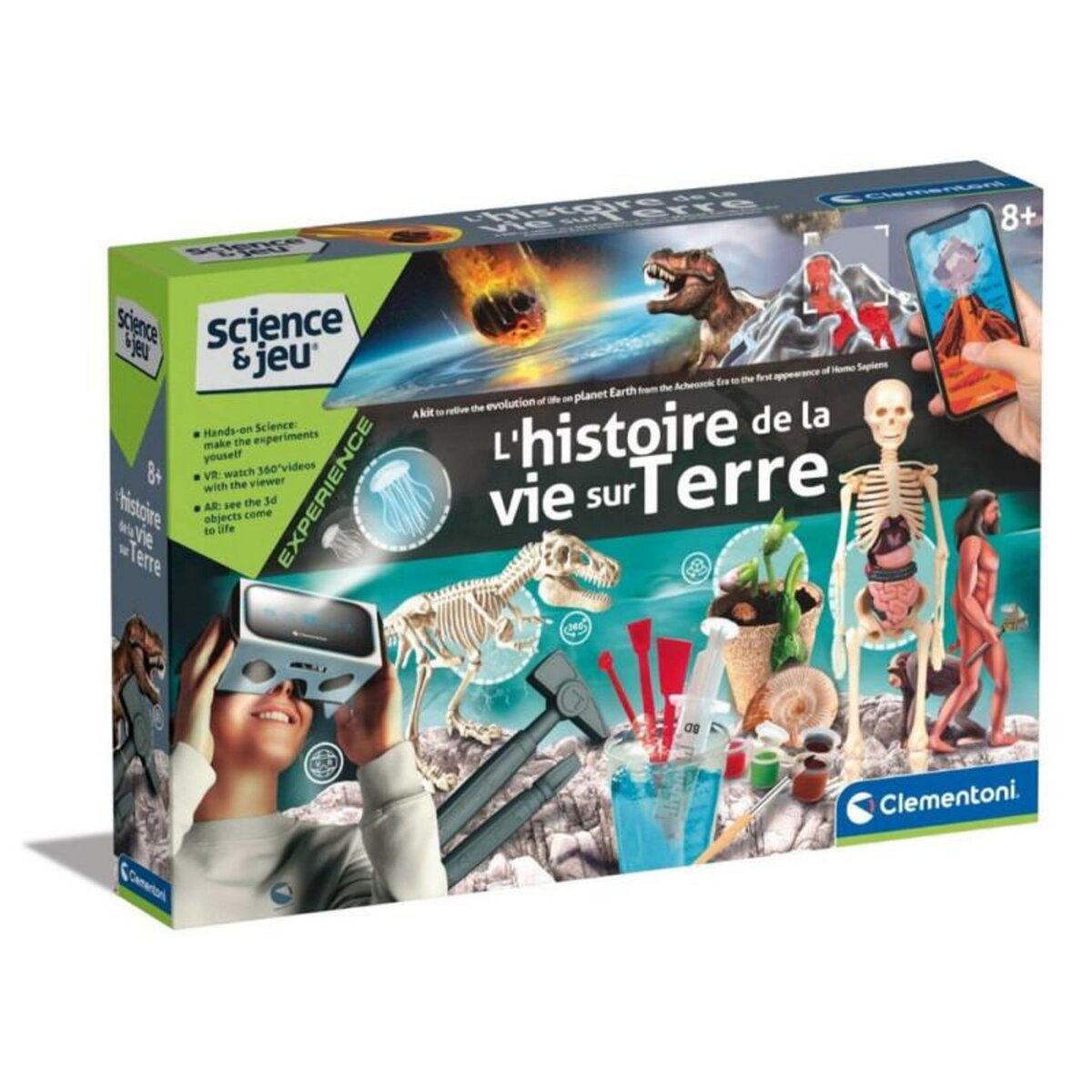 CLEMENTONI Jeu de sciences et d expérience Clementoni L histoire de la vie sur Terre Réalité Virtuelle