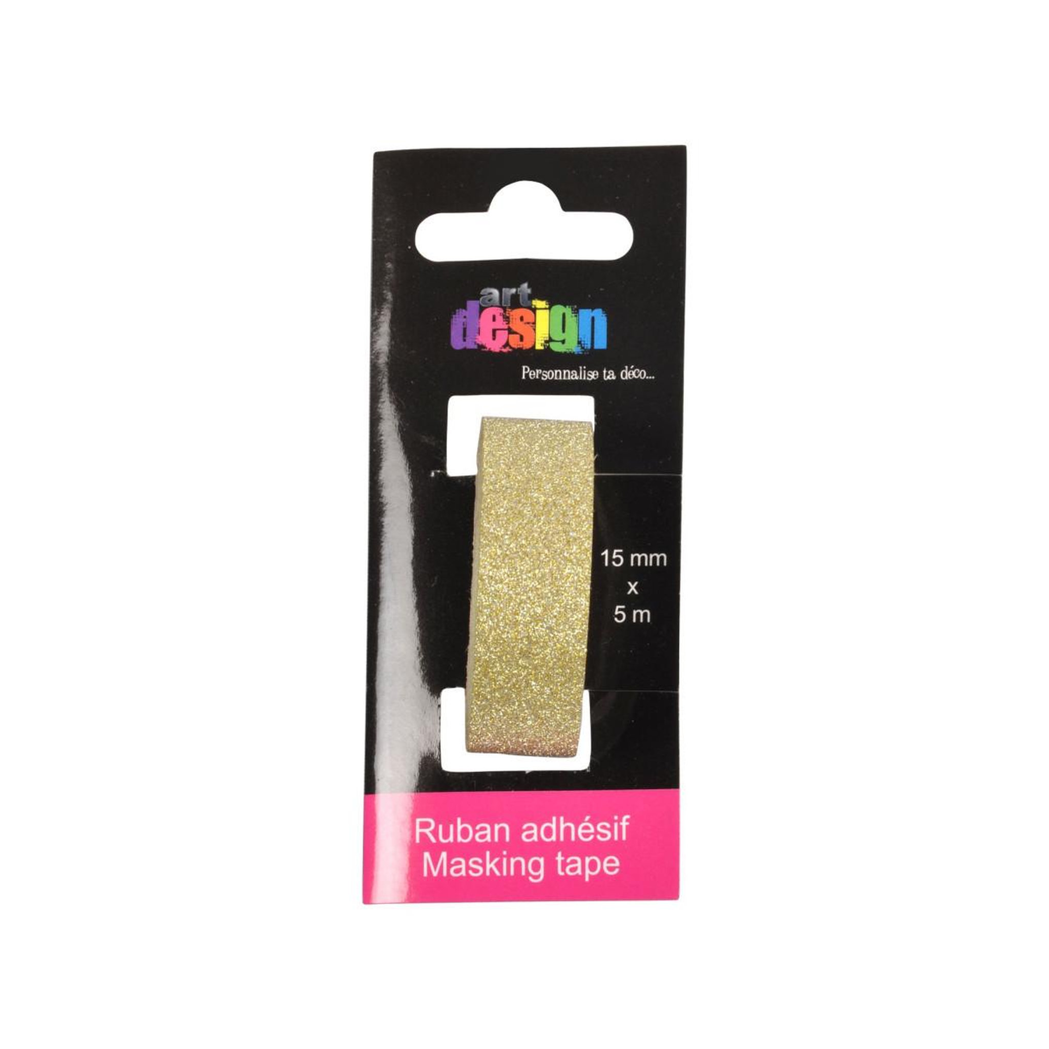 Voir la diapositive 2 : HOMEA Ruban masking tape  créatif  5m or pailleté