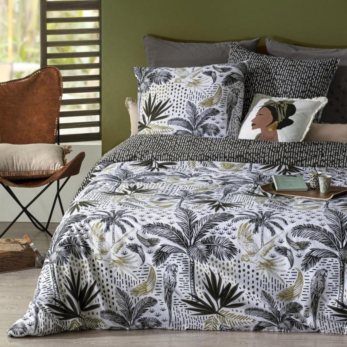 ATMOSPHERA Housse de couette 220x240 Cuba Facto + 2 taies 100% coton 57 fils