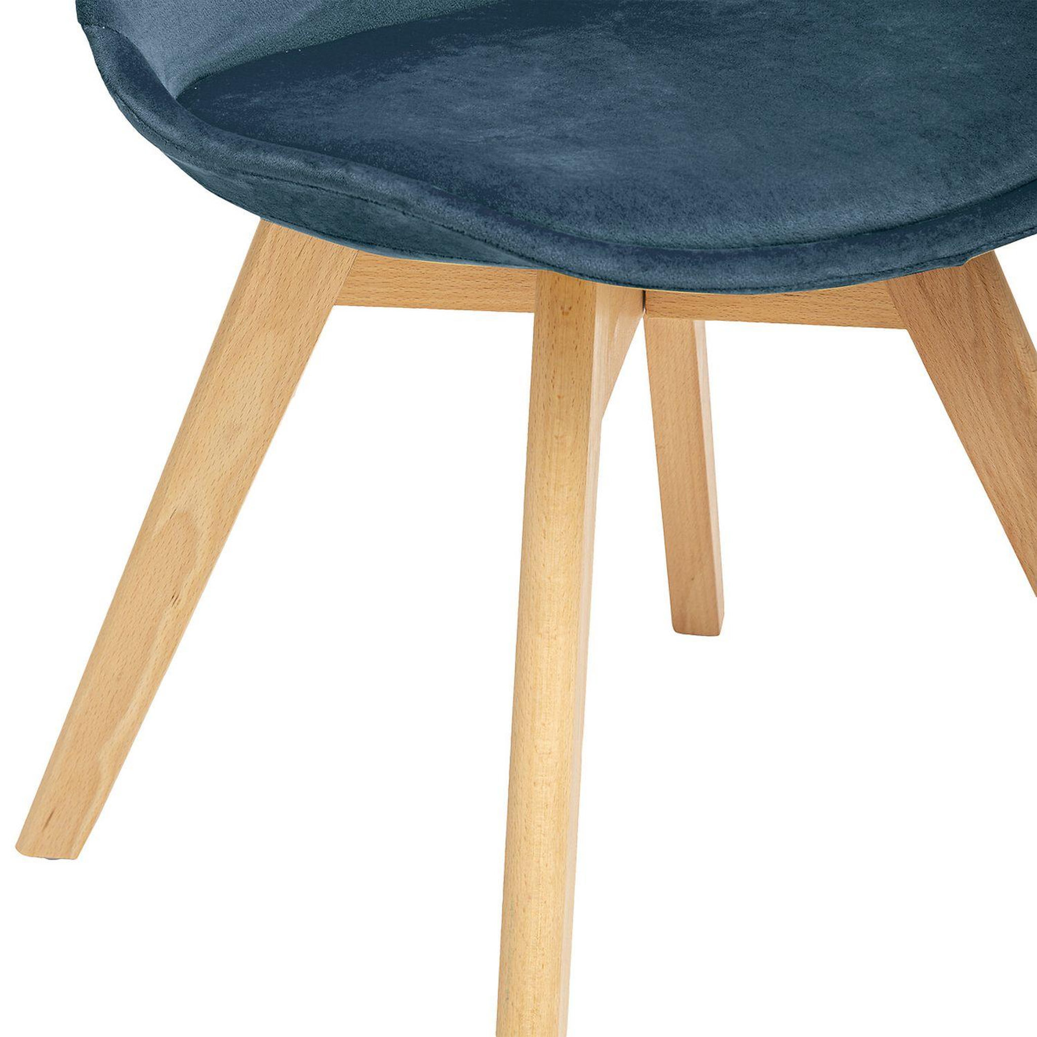 Voir la diapositive 4 : TOILINUX Lot de 4 Chaises effet velours Baya