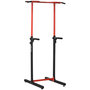 Voir la diapositive 1 : HOMCOM Station de musculation multifonction - barre de traction chaise romaine - hauteur réglable 6 niv. - acier noir rouge