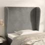 Voir la diapositive 1 : VIDAXL Tete de lit avec oreilles Gris clair 103x23x118/128 cm Velours