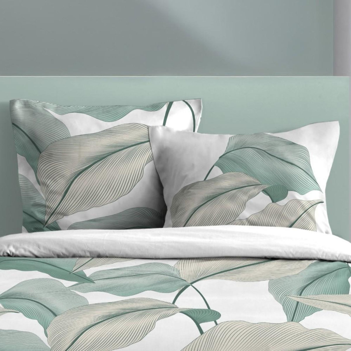 STOF Housse de couette 260x240 finition rabat + 2 taies coton 57 fils