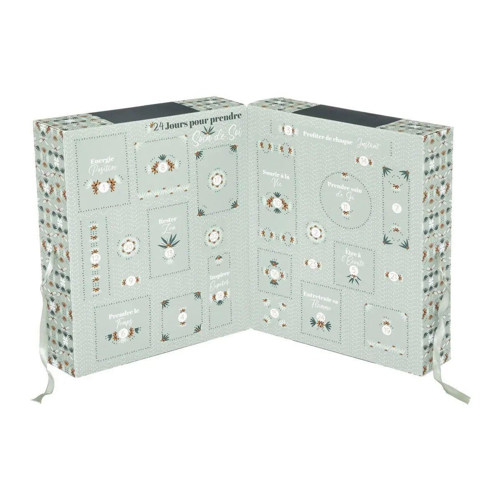 Voir la diapositive 2 : ATMOSPHERA Calendrier de l'avent 24 surprises  spa  35cm vert