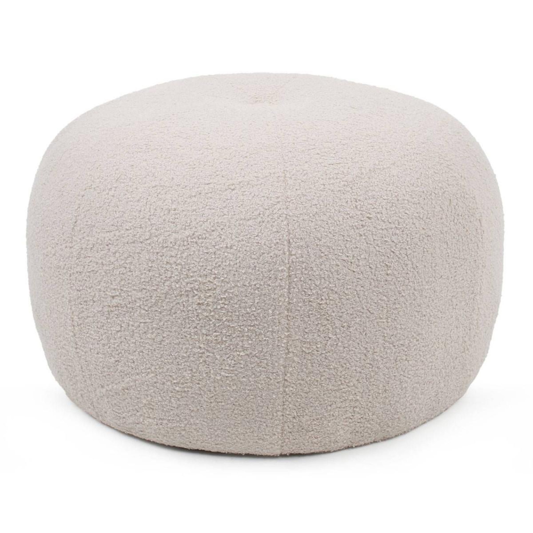 Voir la diapositive 4 : Paris Prix Pouf Rond Bouclette  Pilou  55cm Beige