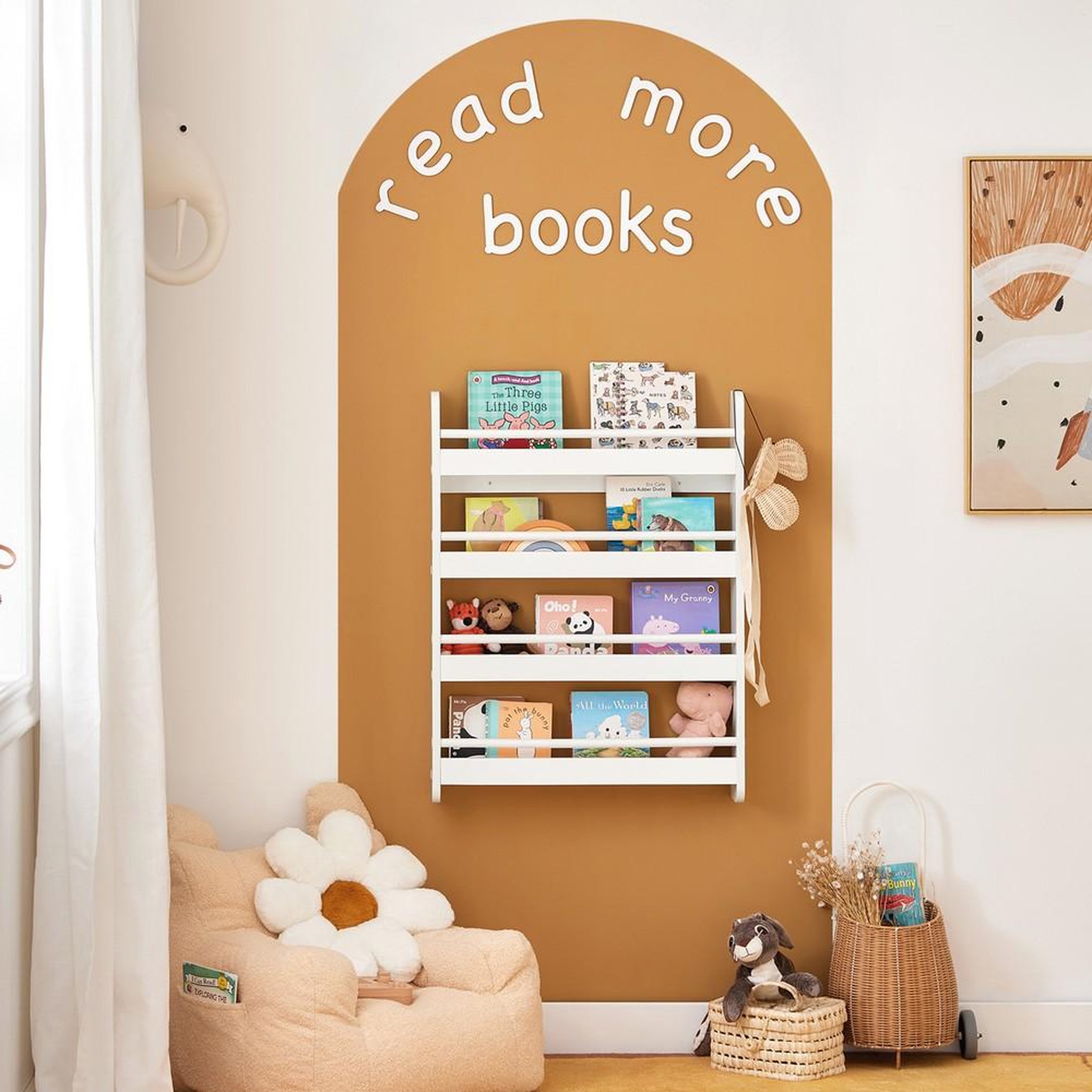Voir la diapositive 2 : SOBUY SoBuy - Bibliothèque Enfant à 3 étagères - Nordique - KMB08-K