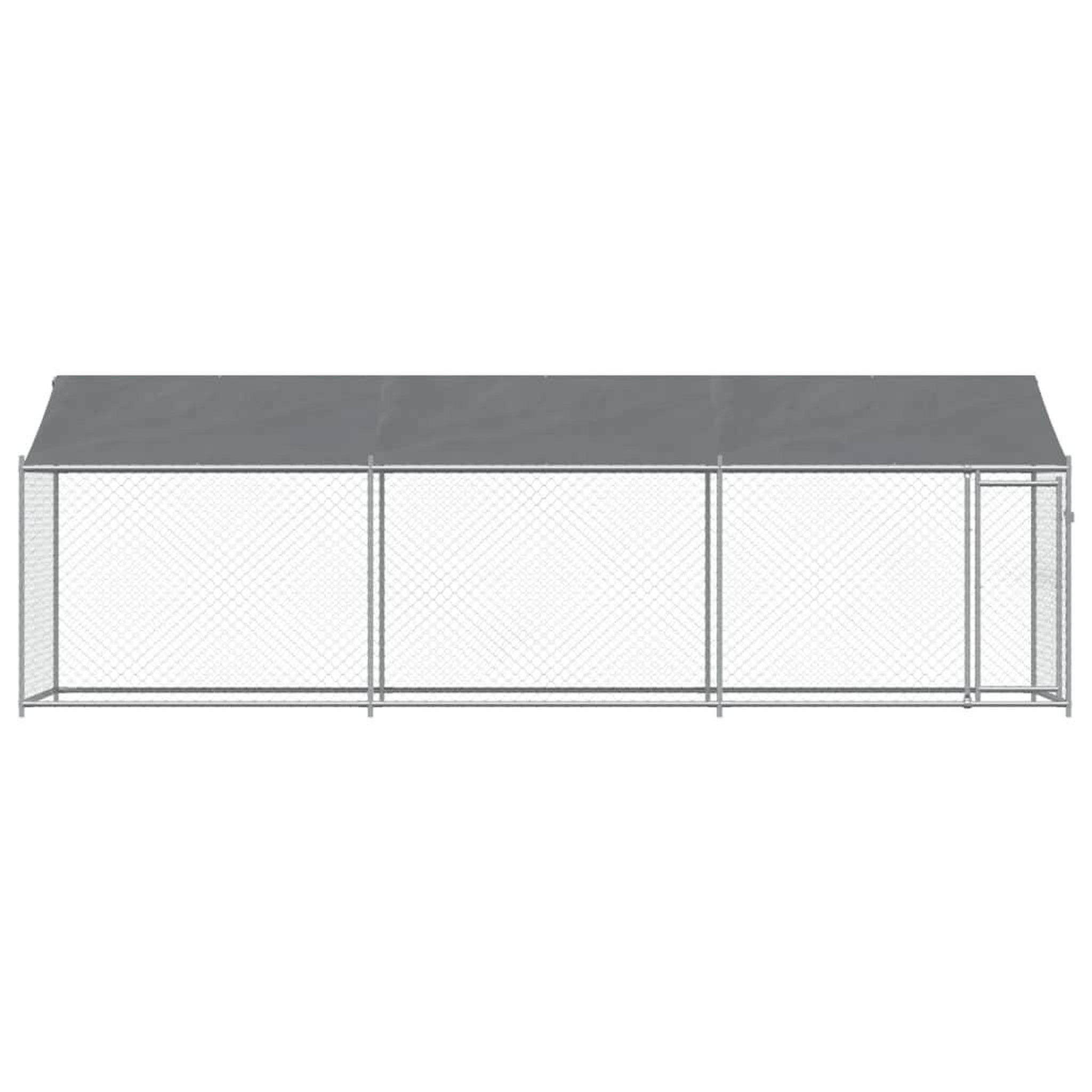 Voir la diapositive 4 : VIDAXL Cage pour chien avec toit et porte gris 6x2x2 m acier galvanise