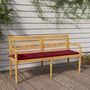 Voir la diapositive 1 : VIDAXL Banc Batavia avec coussin rouge bordeaux 150cm Bois teck massif