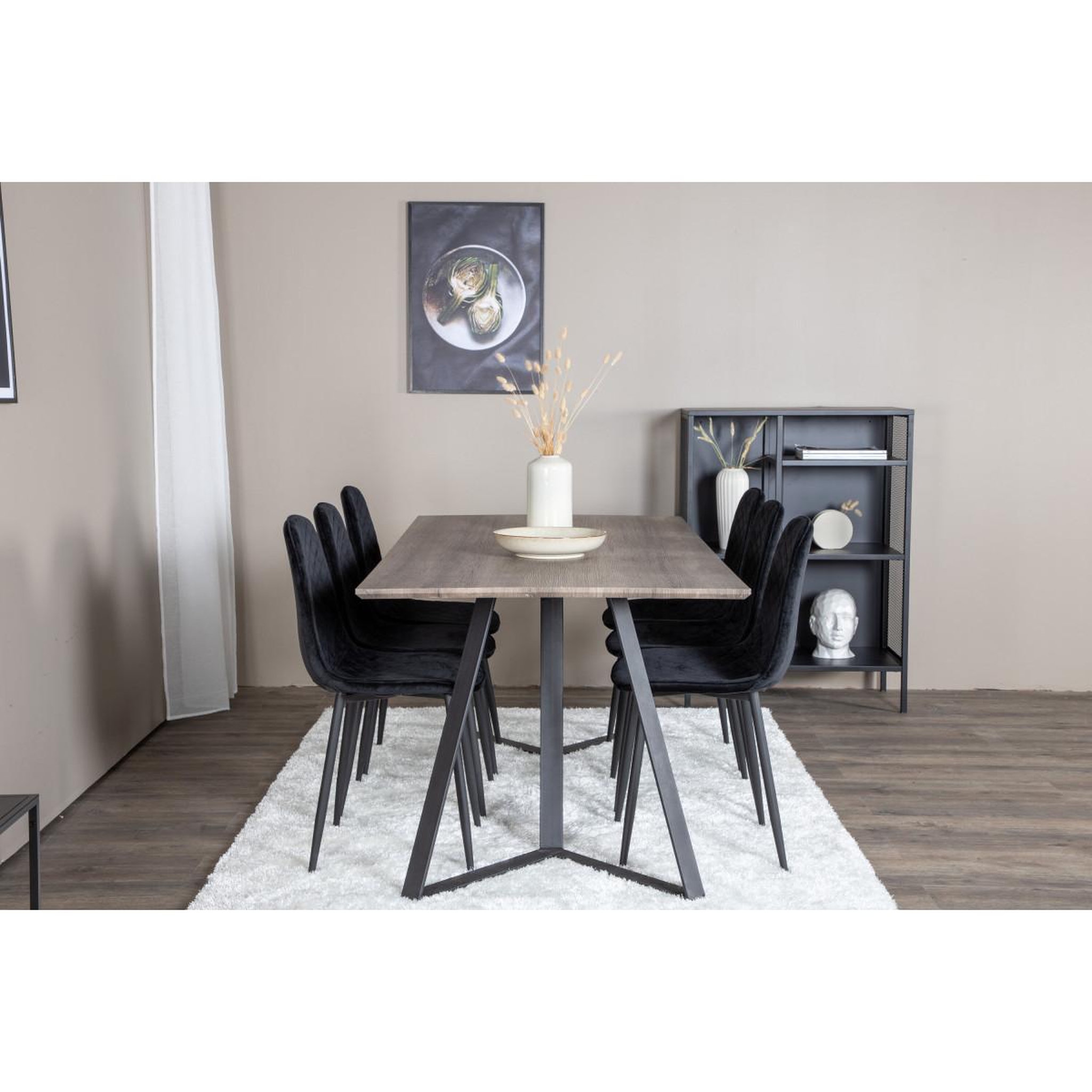 Voir la diapositive 6 : Paris Prix Ensemble table à manger & 6 chaises design  marina & polar  180cm naturel & noir