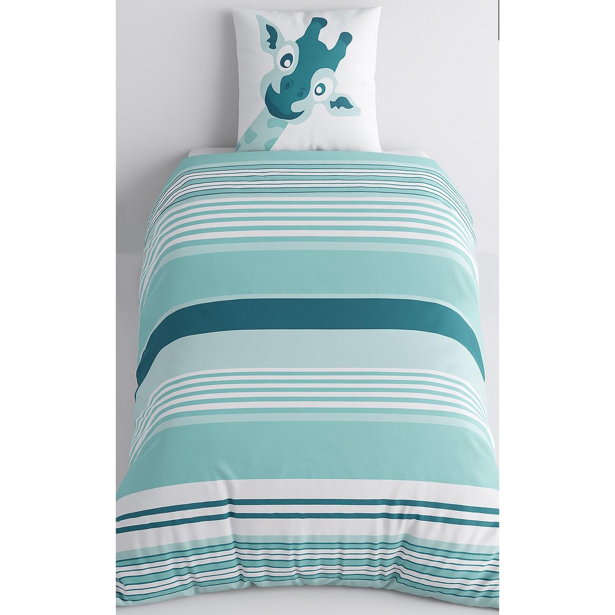 Les Ateliers du Linge Parure De Housse De Couette 100%coton 2pcs 140x200cm Louma - Bleu Canard