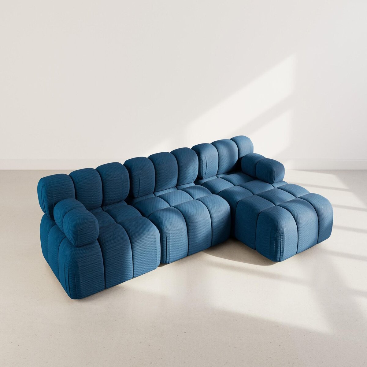 LISA DESIGN Ruby - canapé modulable d'angle droit 4 places en velours texturé