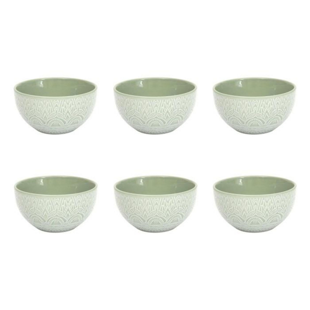 Paris Prix Lot de 6 Bols  Sahara  65cl Vert