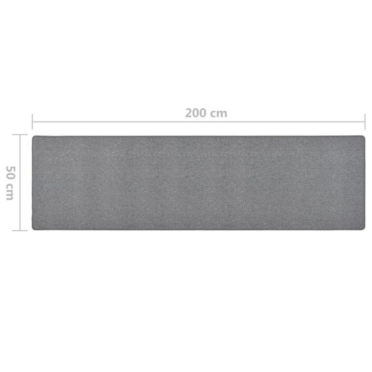 VIDAXL Tapis de couloir Gris fonce 50x200 cm