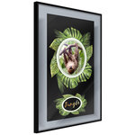 Paris Prix Affiche Murale Encadrée  Greetings from the Jungle. Coloris disponibles : Jaune, Noir