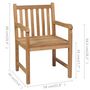 Voir la diapositive 6 : VIDAXL Chaises de jardin lot de 2 et coussins gris Bois de teck massif