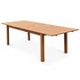 SWEEEK Table de jardin en bois 180-240cm - Almeria - Grande table rectangulaire avec rallonge eucalyptus . Intérieur / Extérieur