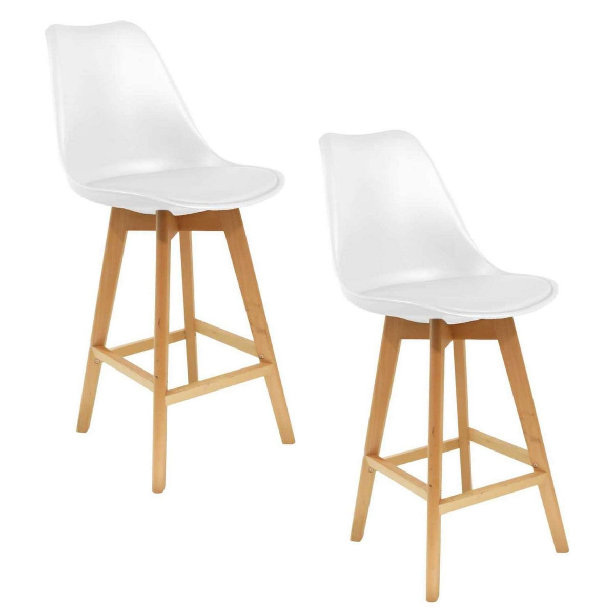 TOILINUX 2 Tabourets de bar en bois scandinaves Home Factory