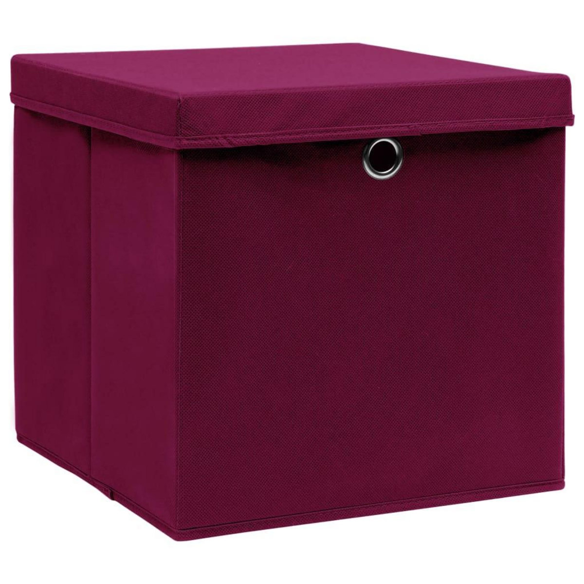 VIDAXL Boîtes de rangement et couvercles 10 pcs 28x28x28cm Rouge fonce