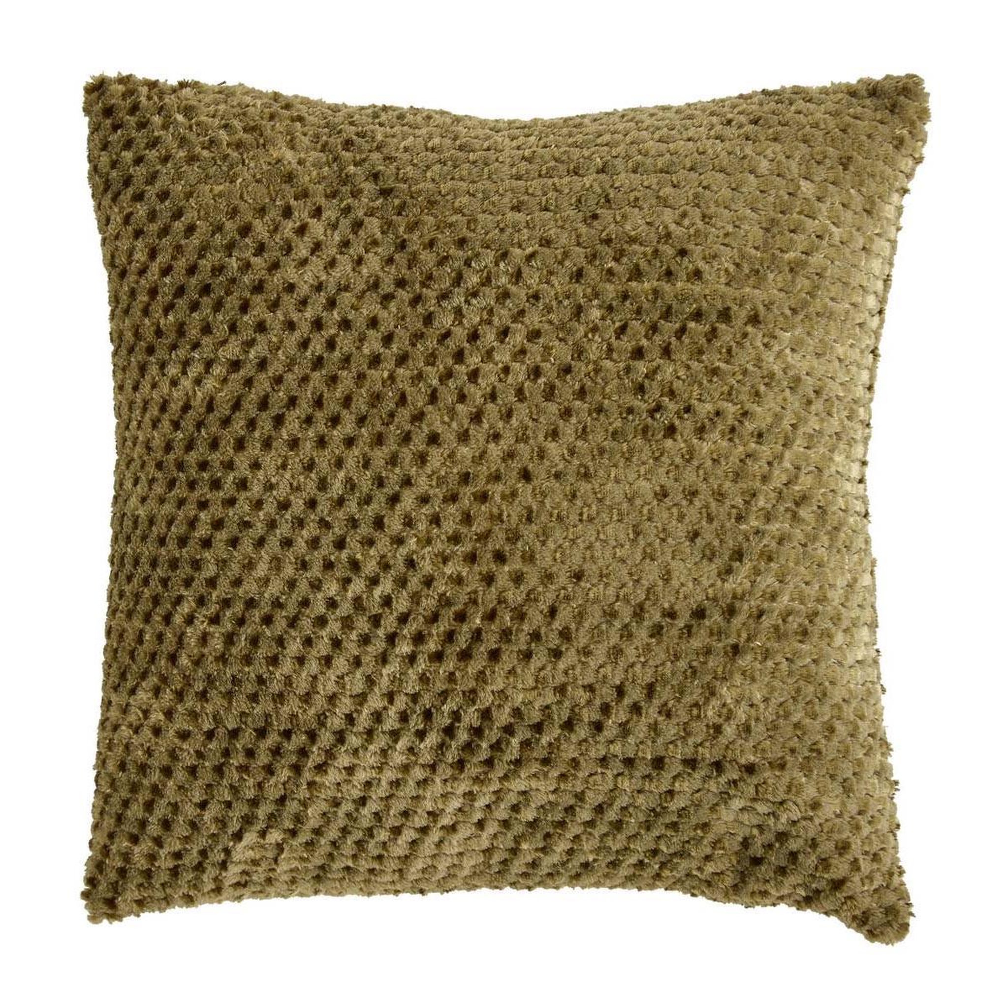 ATMOSPHERA Coussin jacquard en flanelle  lyno  40x40cm kaki