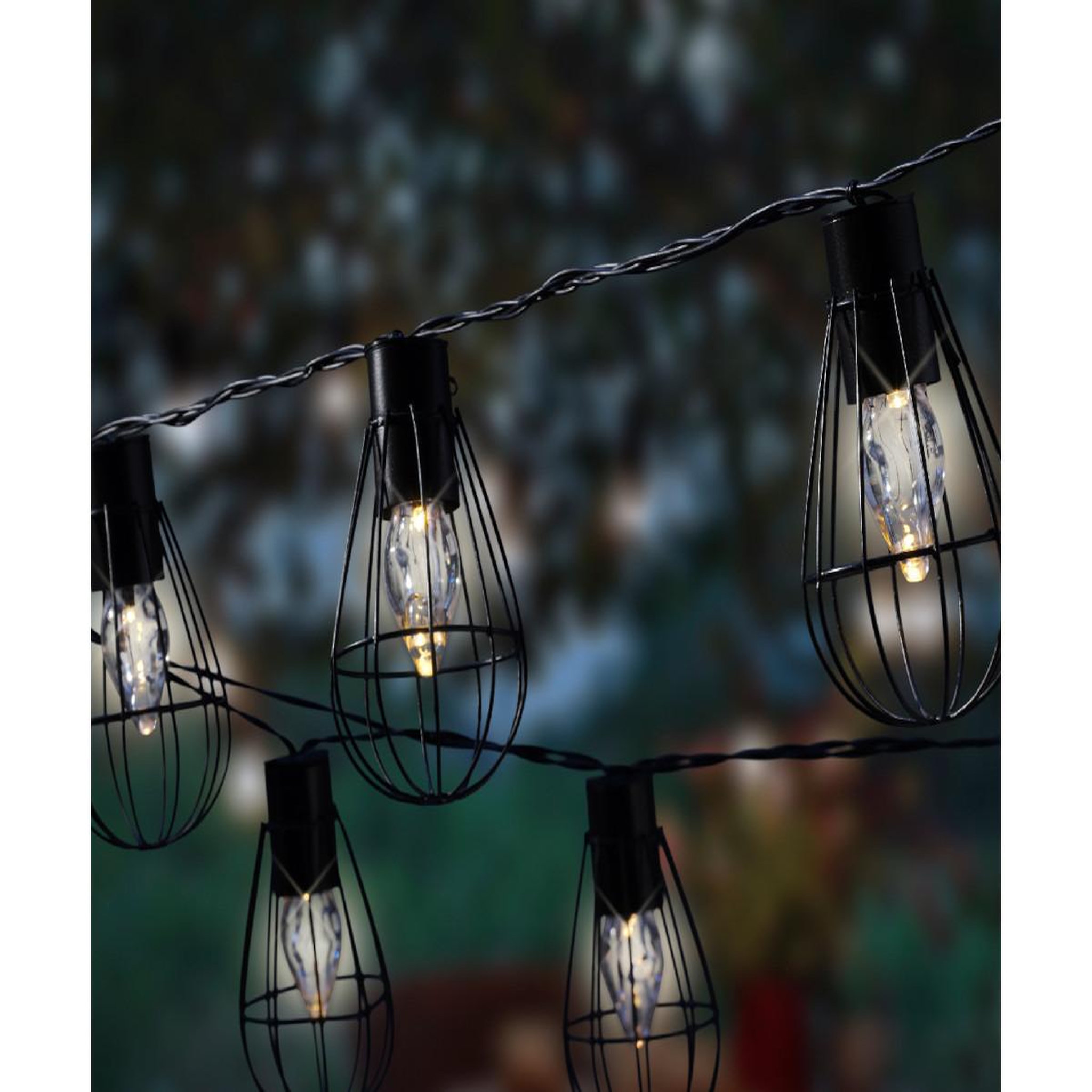 Voir la diapositive 2 : JARDIDECO Guirlande d'extérieur LED solaire style industriel - Jardideco