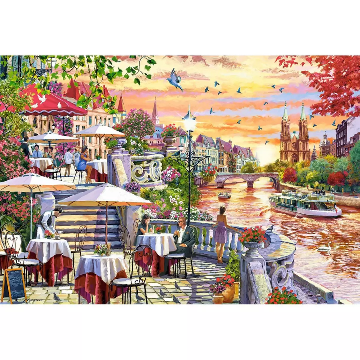 Castorland Puzzle 1000 pièces : Coucher de soleil romantique sur la ville