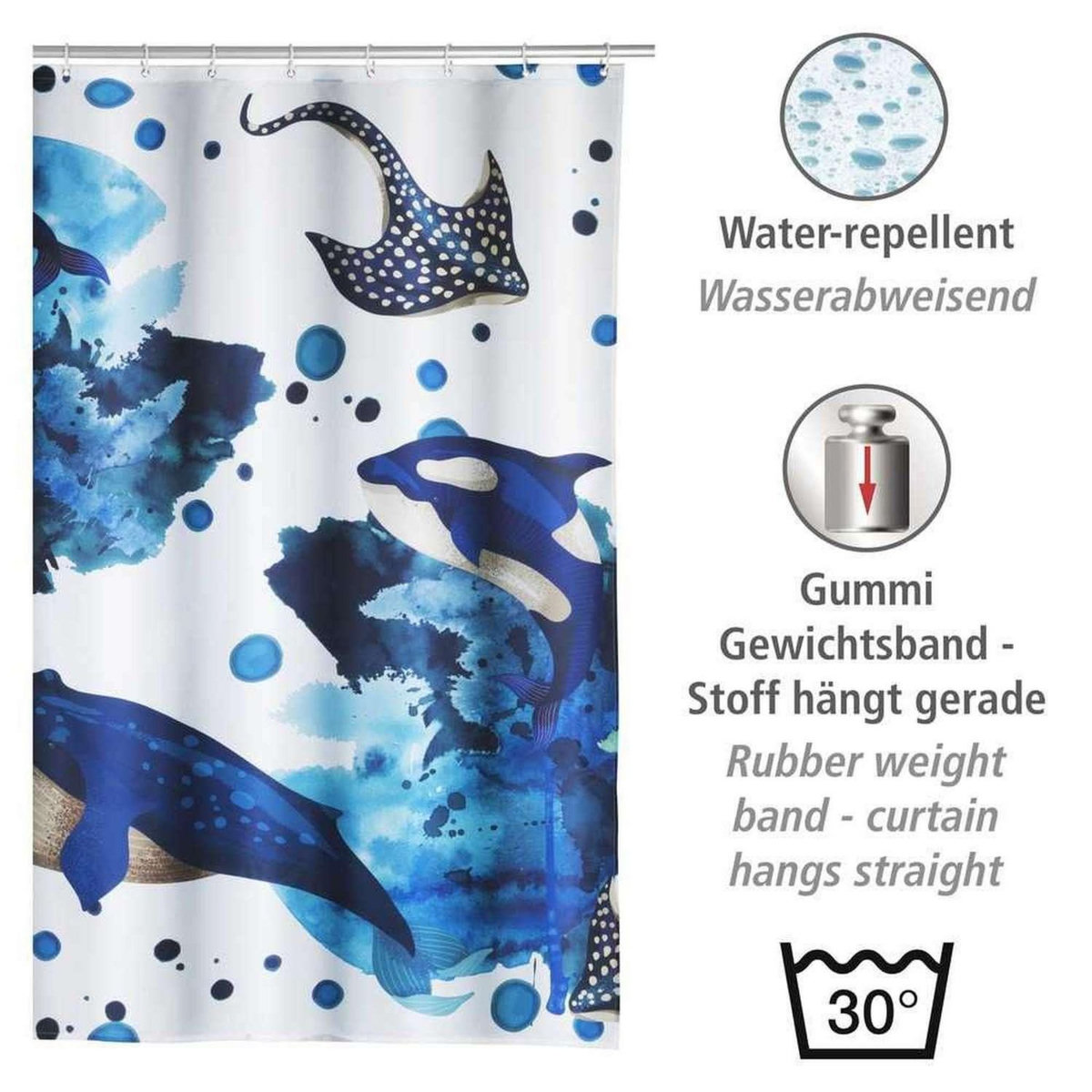 Wenko Rideau de douche à pois