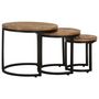Voir la diapositive 3 : VIDAXL Tables d appoint 3 pcs Bois de manguier brut