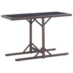 VIDAXL Table de jardin Marron 110x53x72 cm Verre et resine tressee