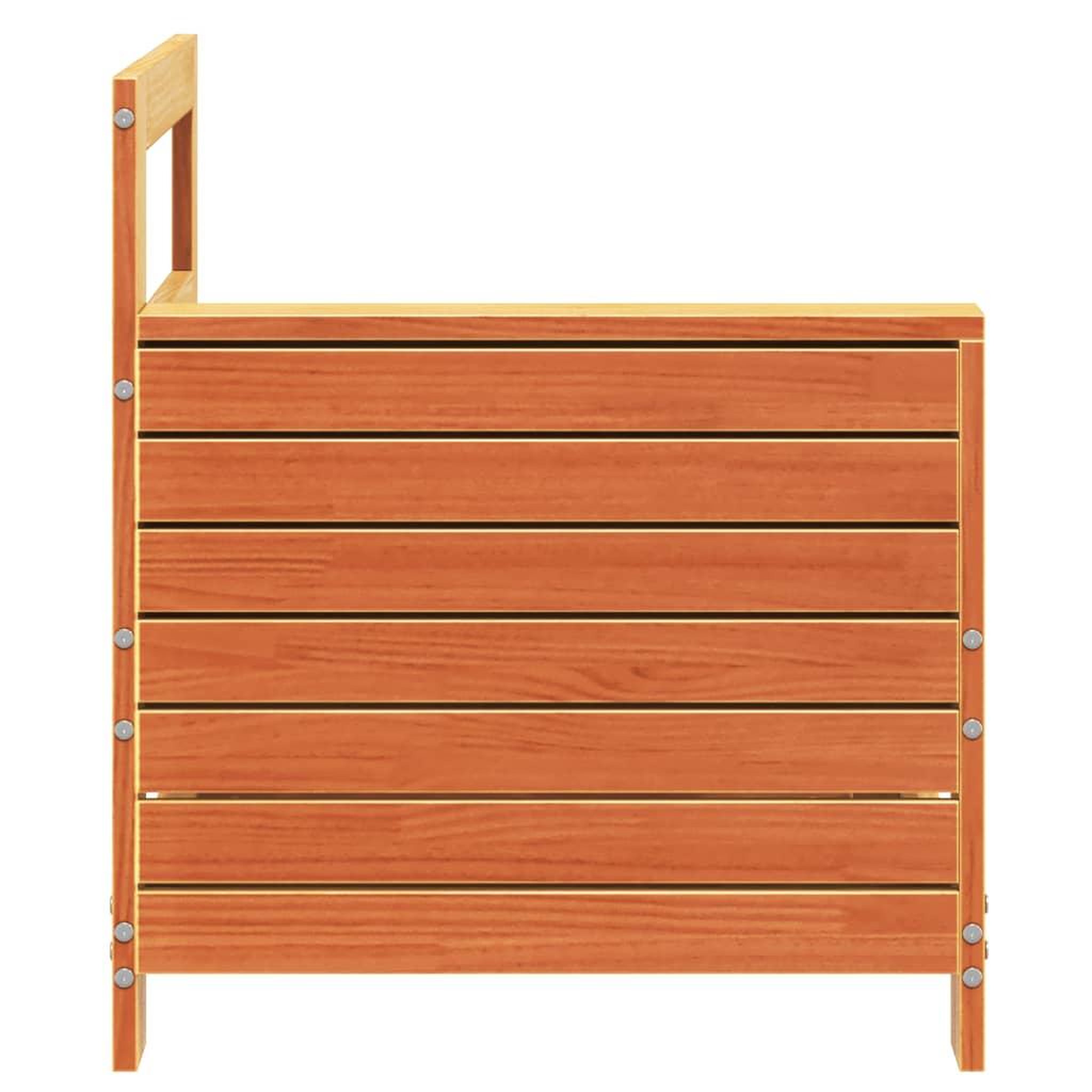 Voir la diapositive 5 : VIDAXL Canape de jardin accoudoir cire marron bois de pin massif