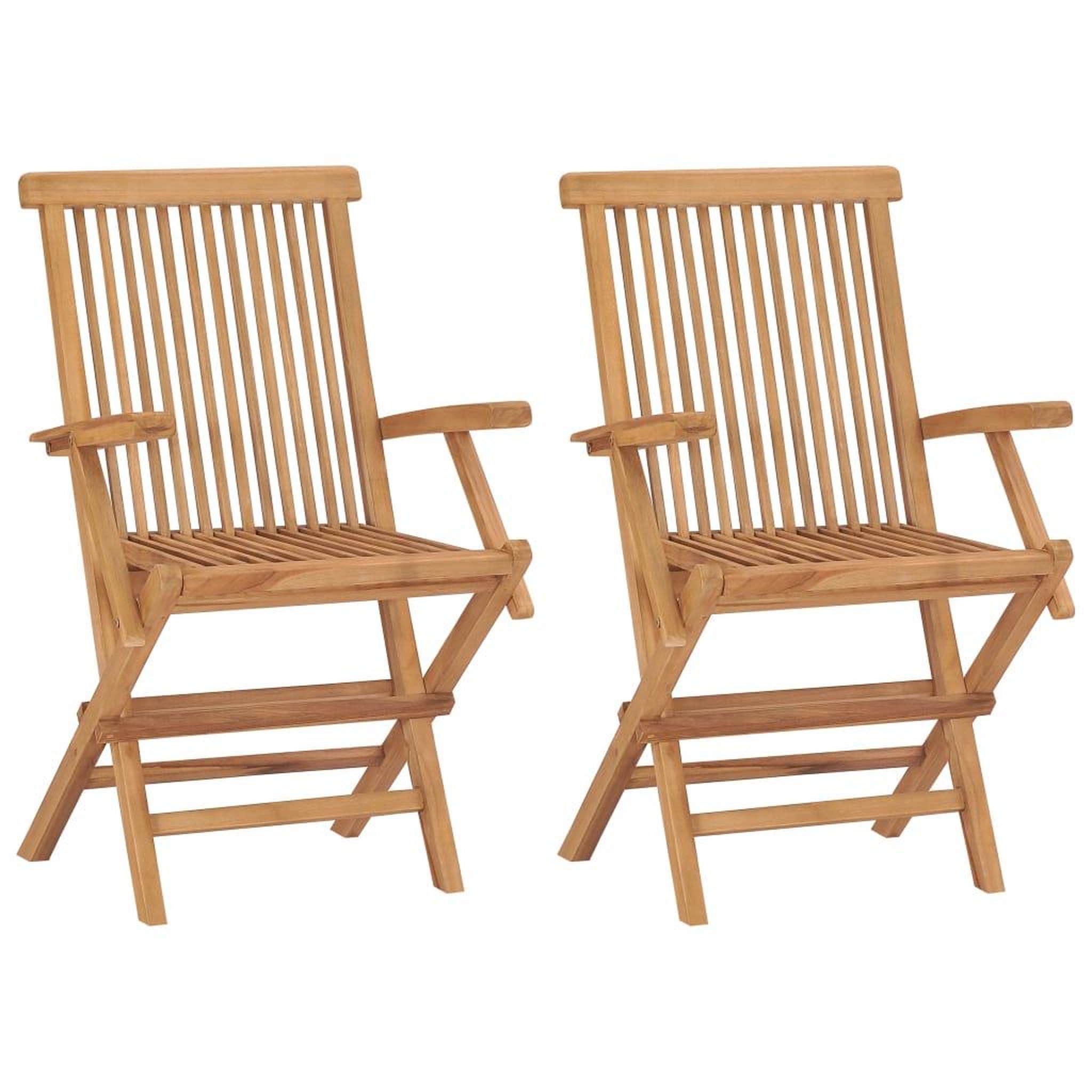 Voir la diapositive 3 : VIDAXL Chaises de jardin lot de 2 avec coussins bleu clair Teck massif