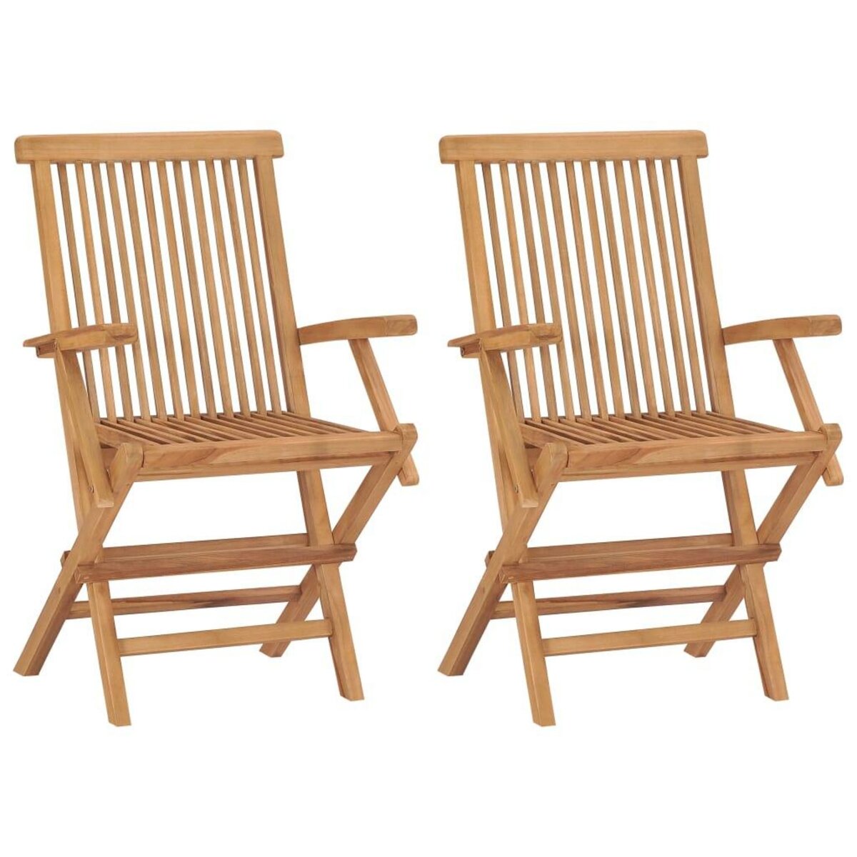 VIDAXL Chaises de jardin lot de 2 avec coussins bleu clair Teck massif