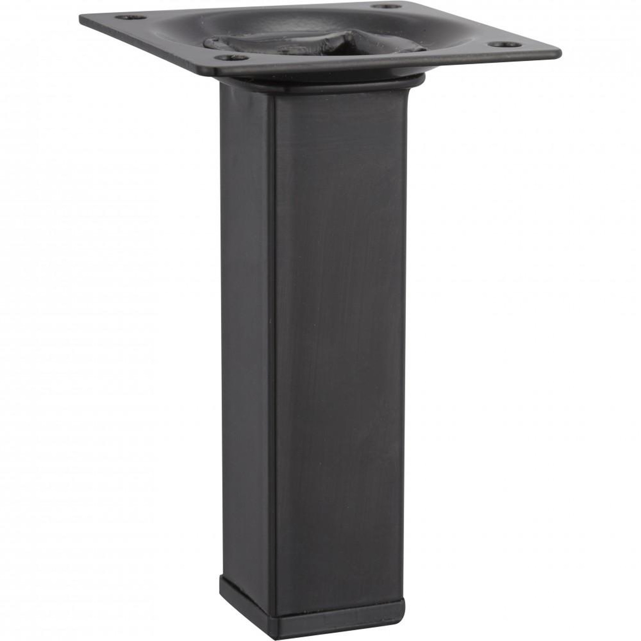 CENTRALE BRICO Pied de meuble carré fixe acier époxy noir, 10 cm