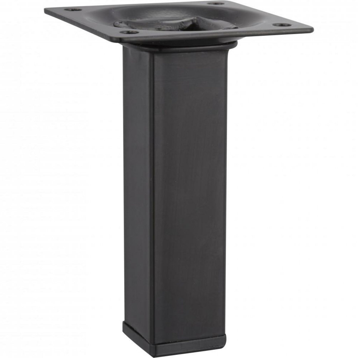 CENTRALE BRICO Pied de meuble carré fixe acier époxy noir, 10 cm