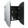 Voir la diapositive 5 : VIDAXL Armoire de salle de bain miroir rond et LED Noir 54x54x17,5 cm