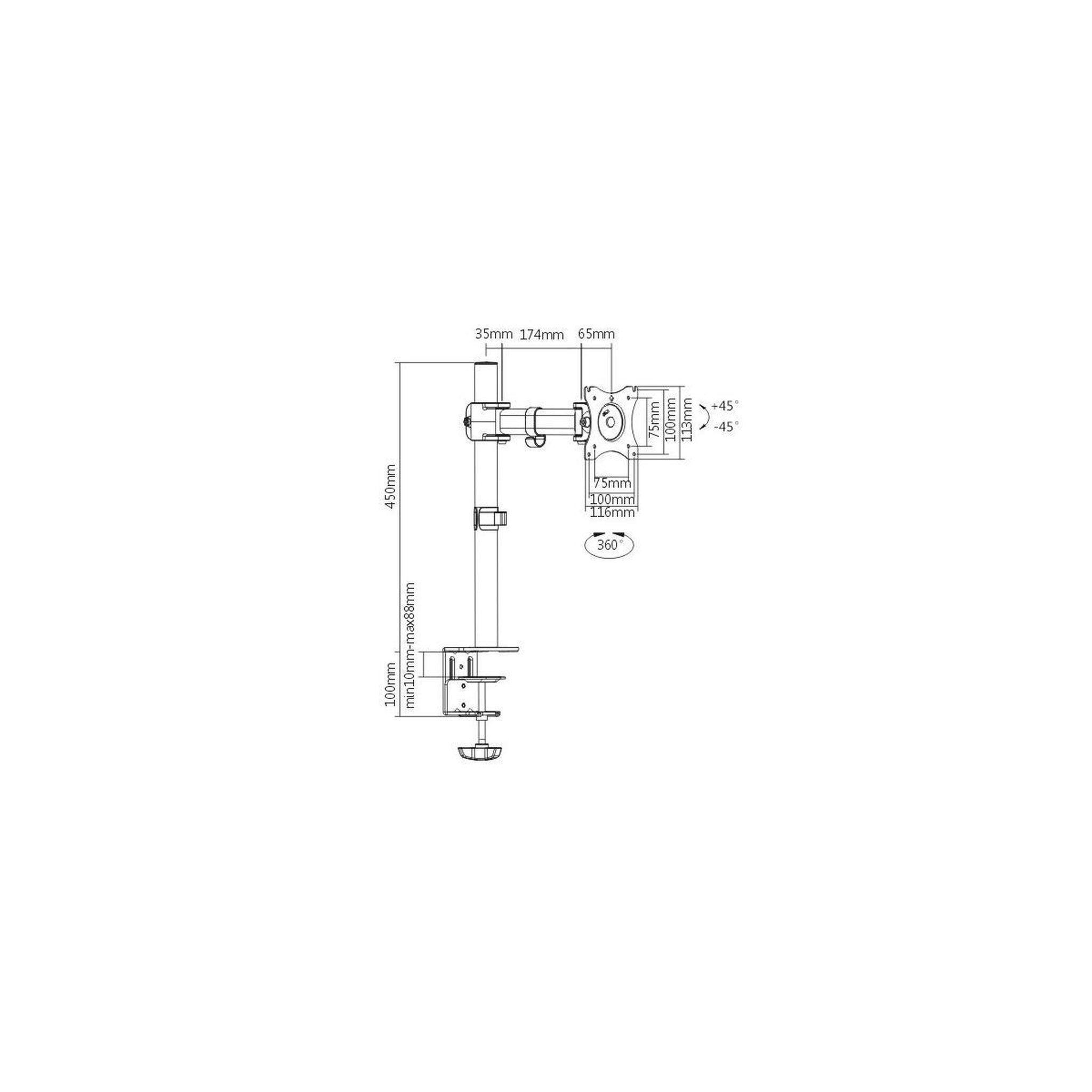 Voir la diapositive 3 : LINK Link accessori lkbr06 support d'écran plat pour bureau 68,6 cm (27 ) noir