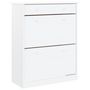 Voir la diapositive 2 : VIDAXL Armoire a chaussures ALTA blanc 77x35x96 cm bois massif de pin