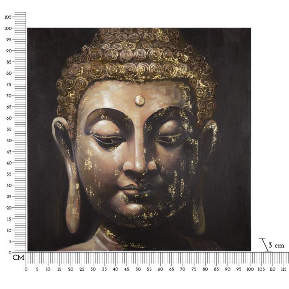 Paris Prix Toile Imprimée Déco  Visage Bouddha  100x100cm Multicolore