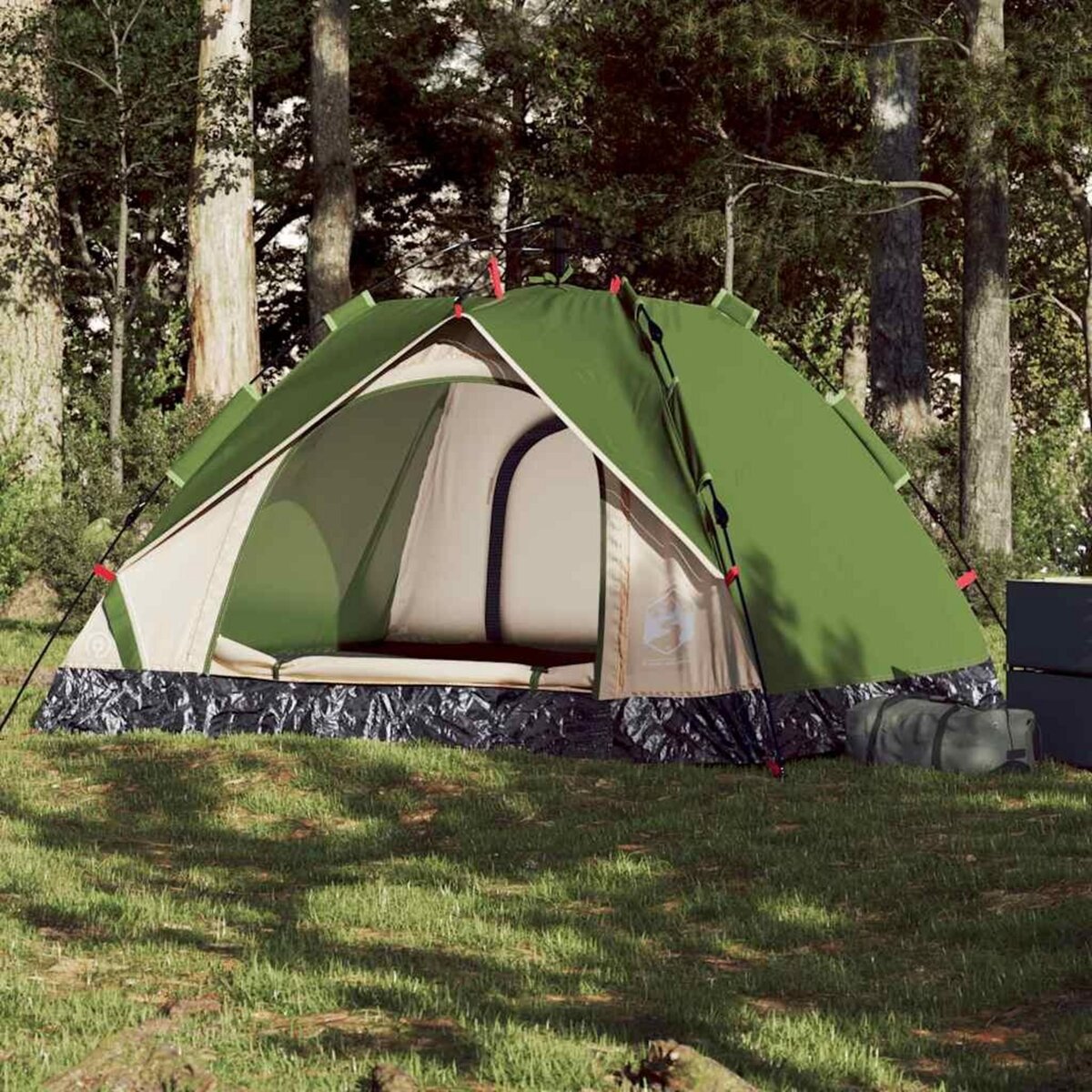 VIDAXL Tente de camping a dome 3 personnes vert liberation rapide