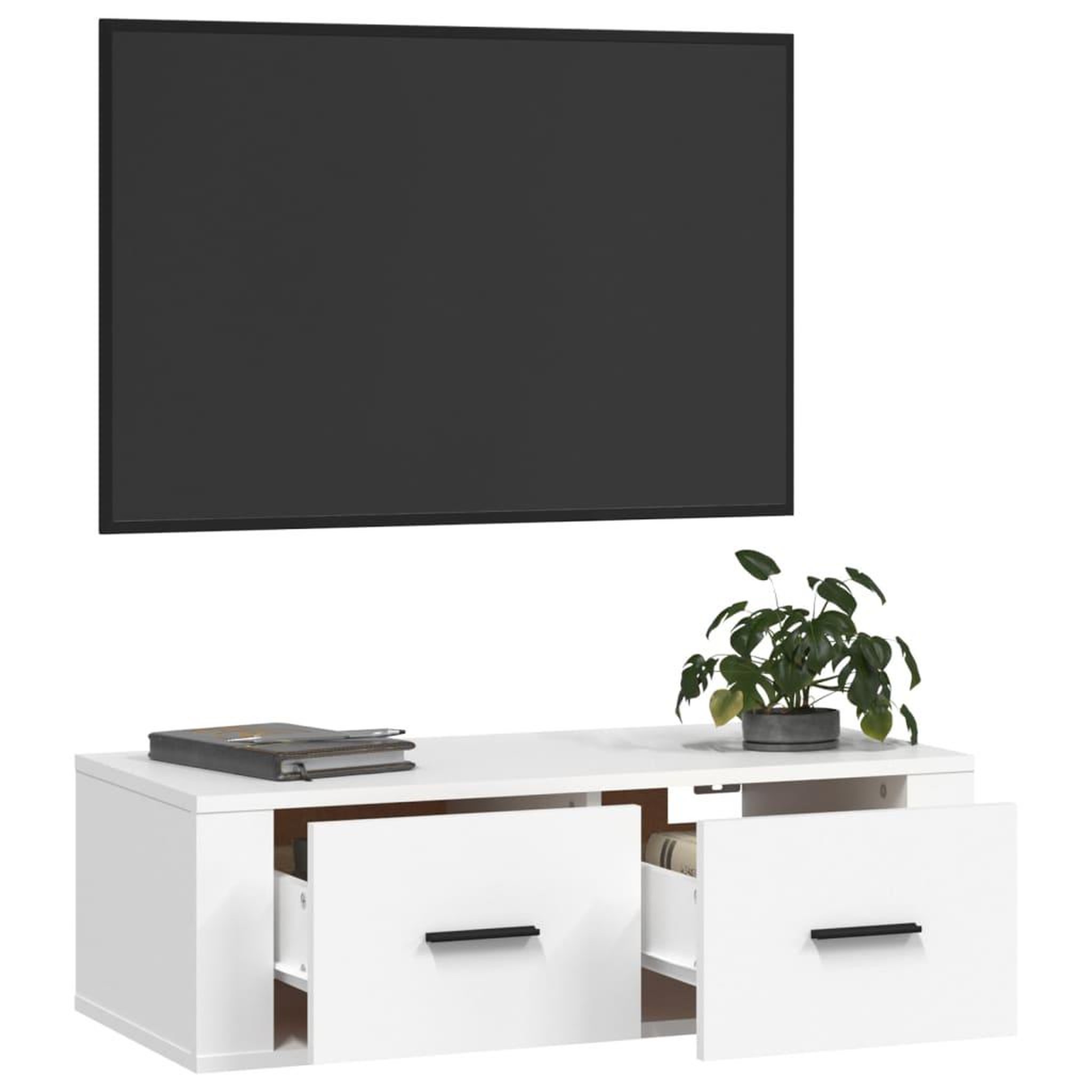 Voir la diapositive 5 : VIDAXL Meuble TV suspendu Blanc 80x36x25 cm Bois d'ingenierie