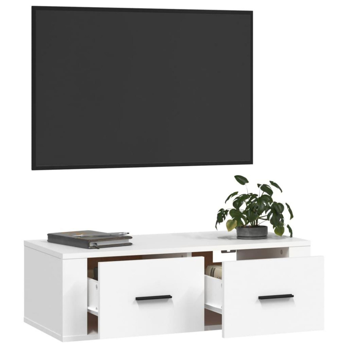 VIDAXL Meuble TV suspendu Blanc 80x36x25 cm Bois d'ingenierie