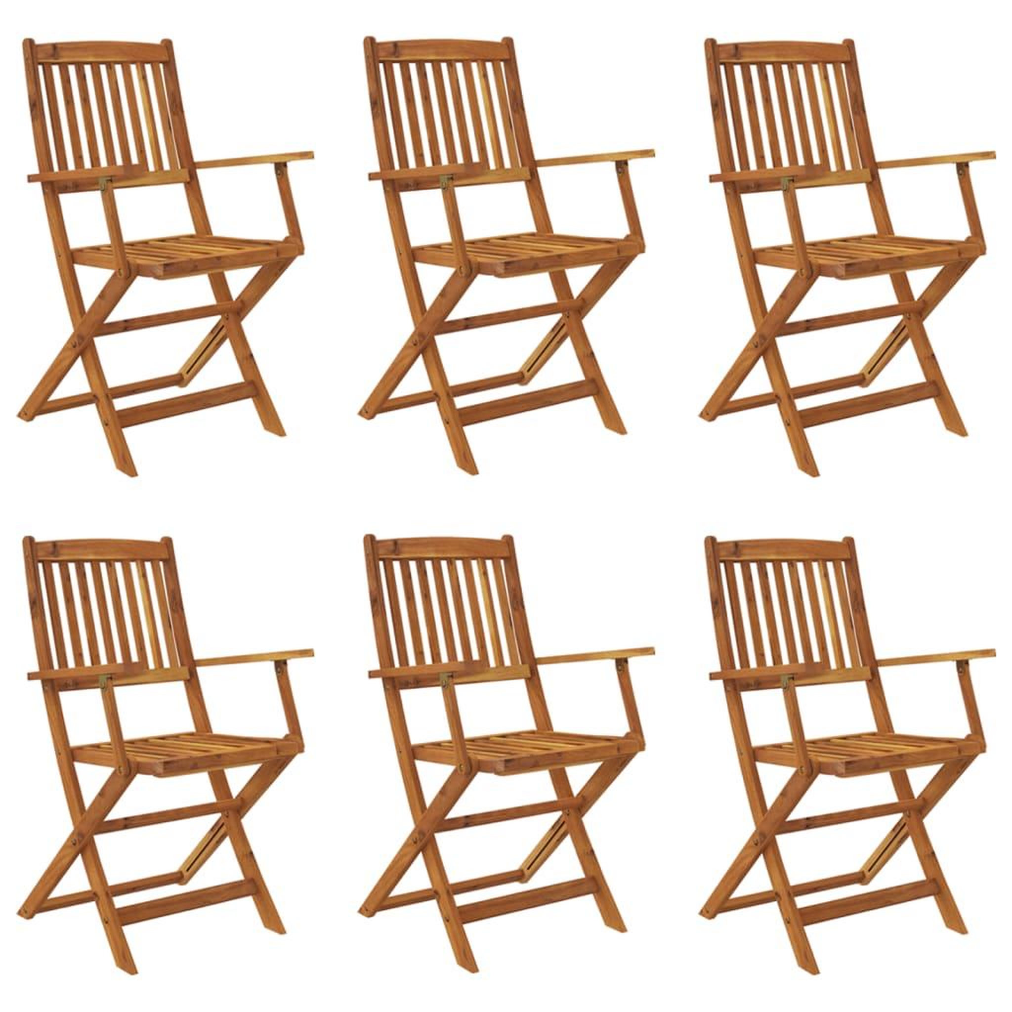 Voir la diapositive 2 : VIDAXL Ensemble a manger d'exterieur pliable 7pcs Bois d'acacia solide