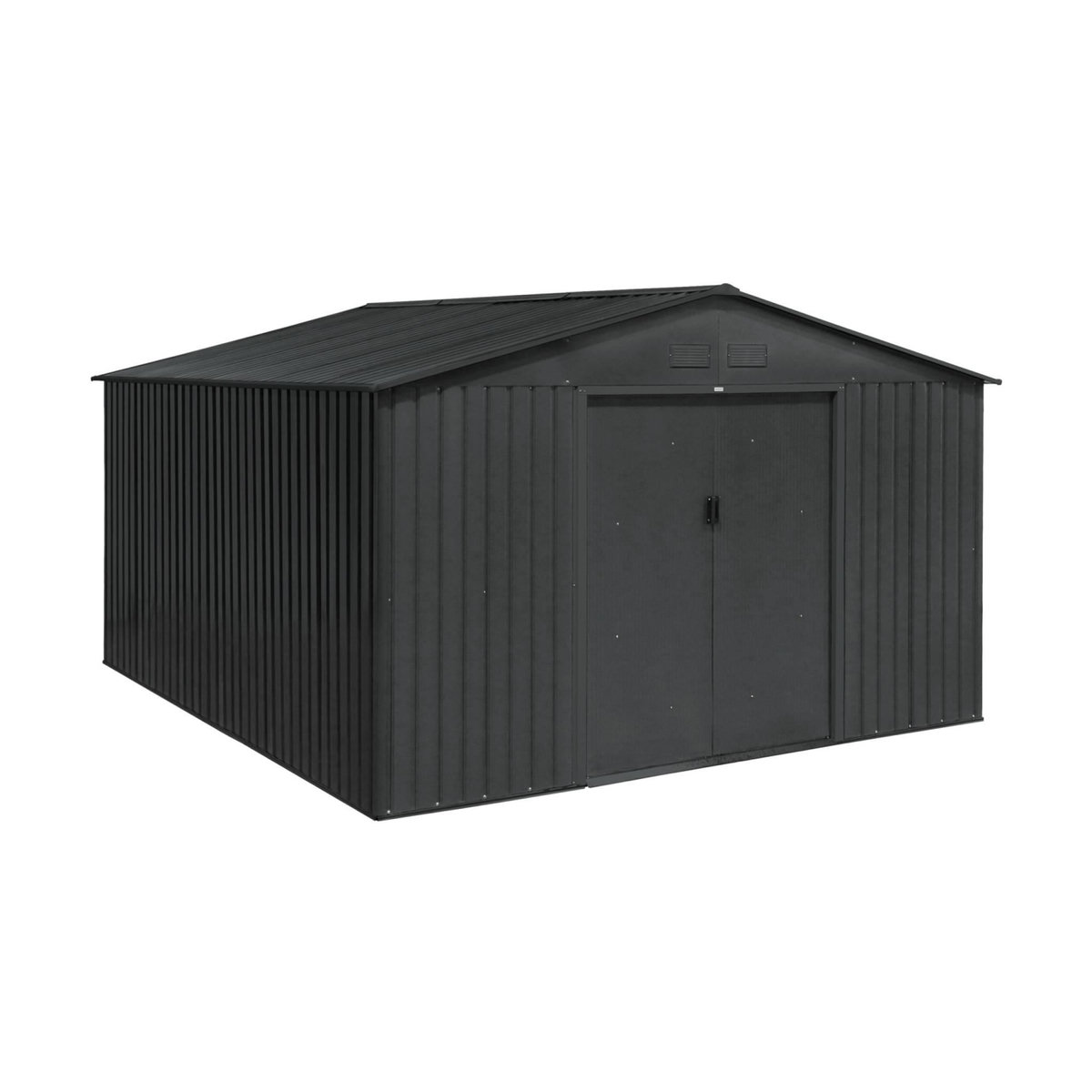 SWEEEK Abri de jardin en métal - Slack - 12.99 m² anthracite - Deux portes coulissantes. kit de fixation sol inclus. L 341 x 386 x 211cm
