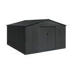 SWEEEK Abri de jardin en métal - Slack - 12.99 m² anthracite - Deux portes coulissantes. kit de fixation sol inclus. L 341 x 386 x 211cm